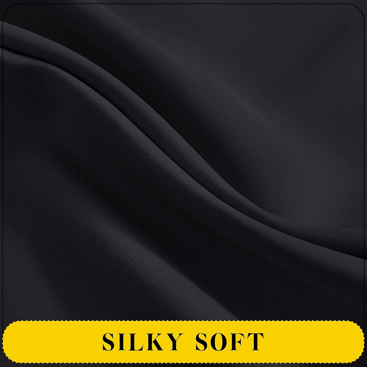45"L x 52"W polyester curtains in Jet Black, alternate view 8