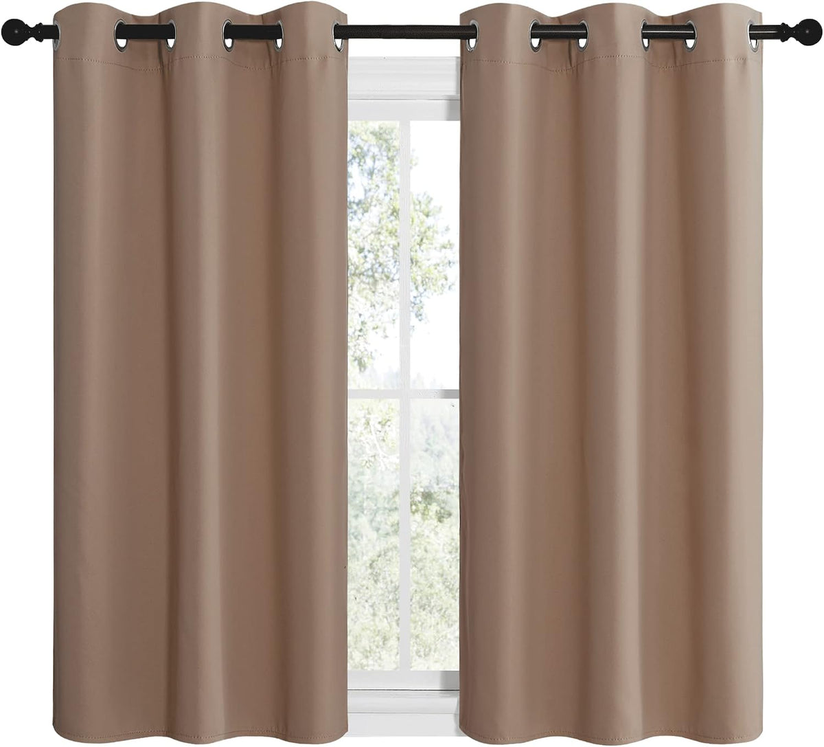 48"L x 42"W polyester curtains in Cappuccino, alternate view 2
