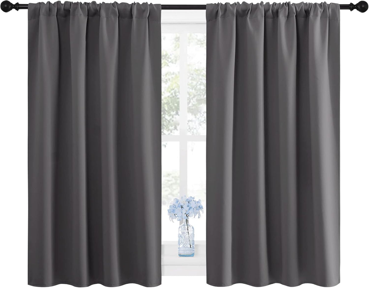 48"L x 42"W polyester curtains in Grey, alternate view 2