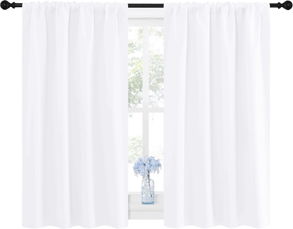 48"L x 42"W polyester curtains in Pure White, alternate view 2