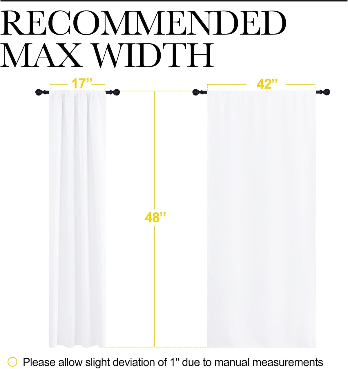 48"L x 42"W polyester curtains in Pure White, alternate view 7