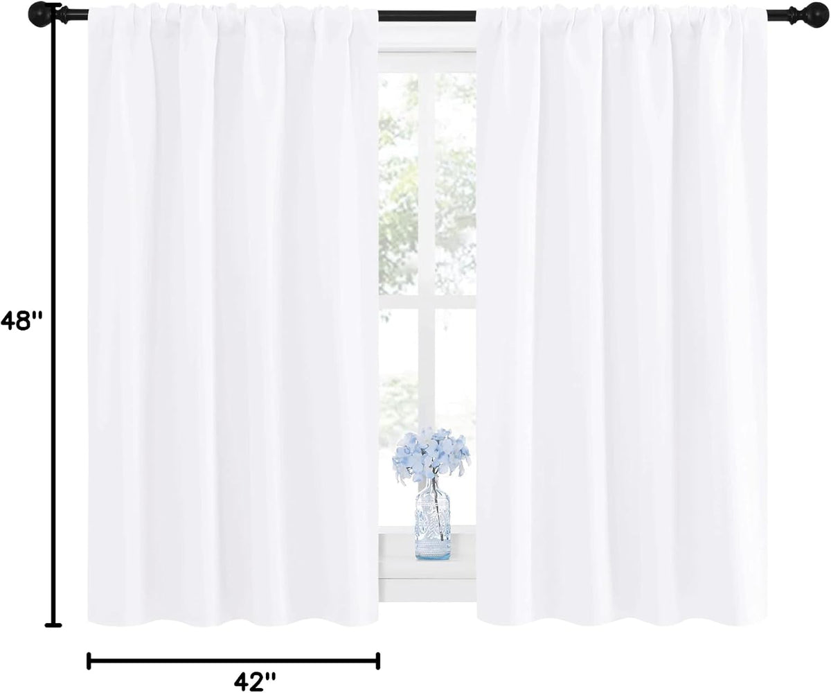 48"L x 42"W polyester curtains in Pure White, alternate view 10