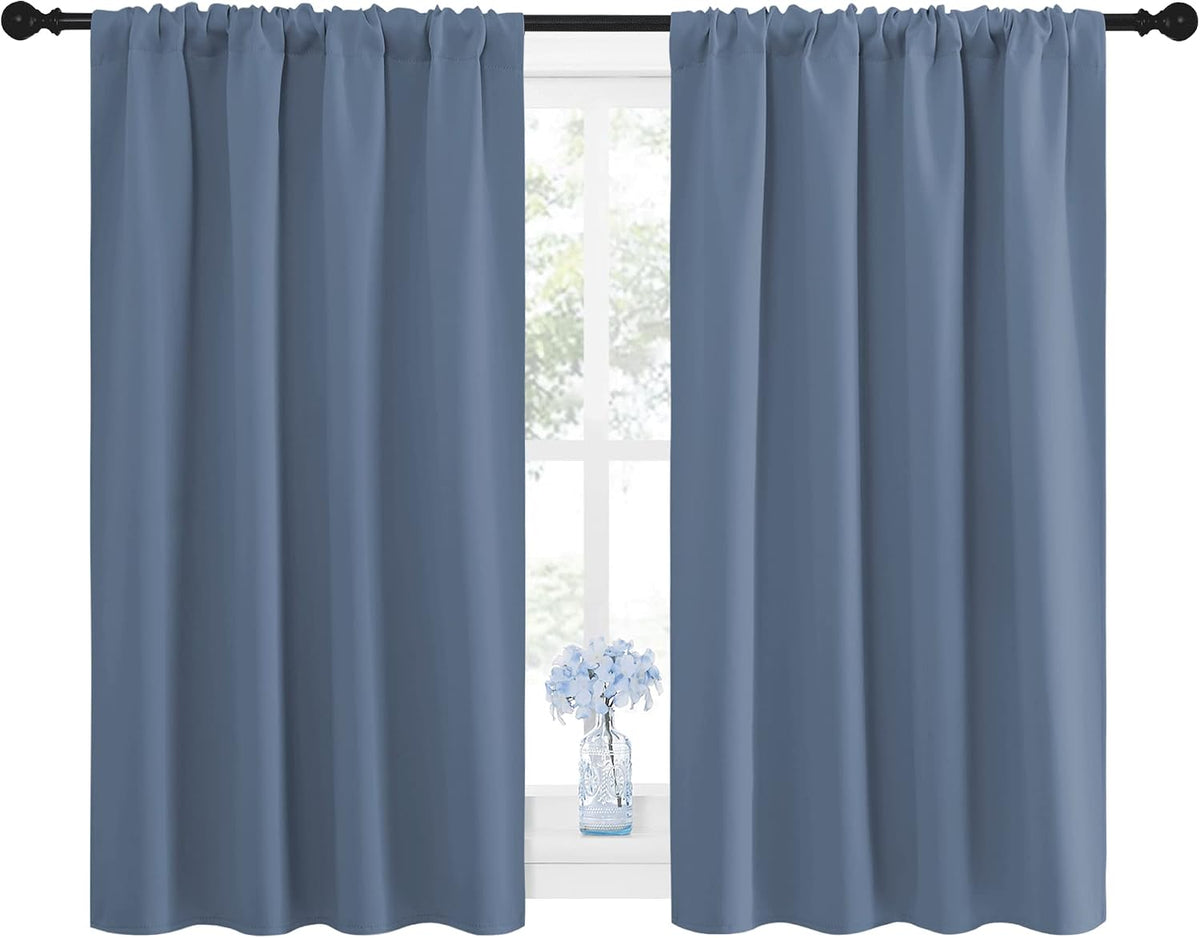 48"L x 42"W polyester curtains in Stone Blue, alternate view 2