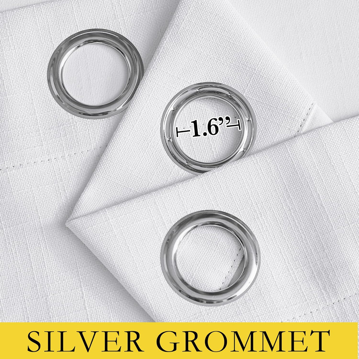 48"L x 52"W linen curtains in White, alternate view 5