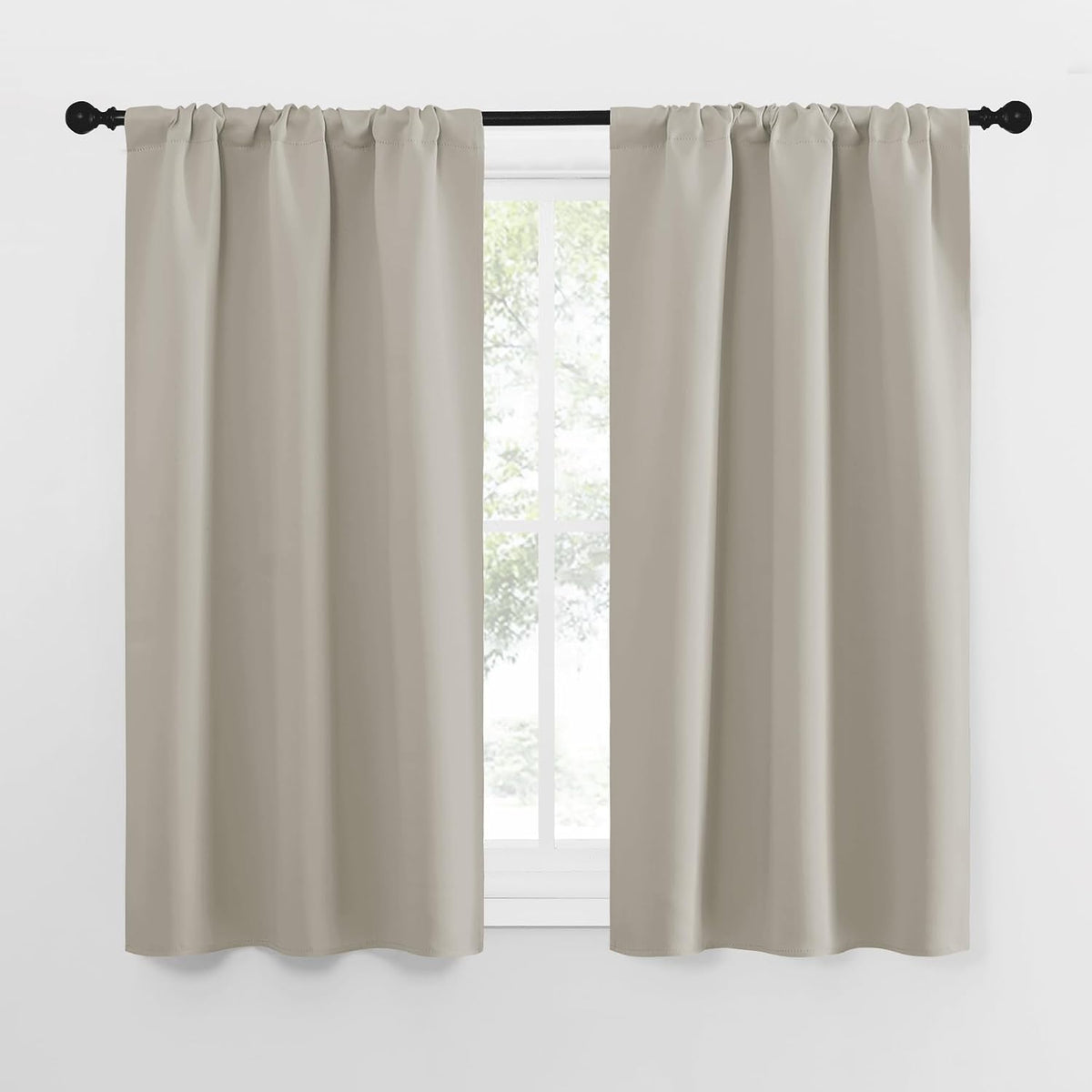 50"L x 29"W polyester curtains in Natural