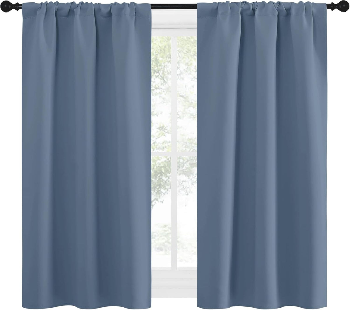 50"L x 29"W polyester curtains in Stone Blue, alternate view 2