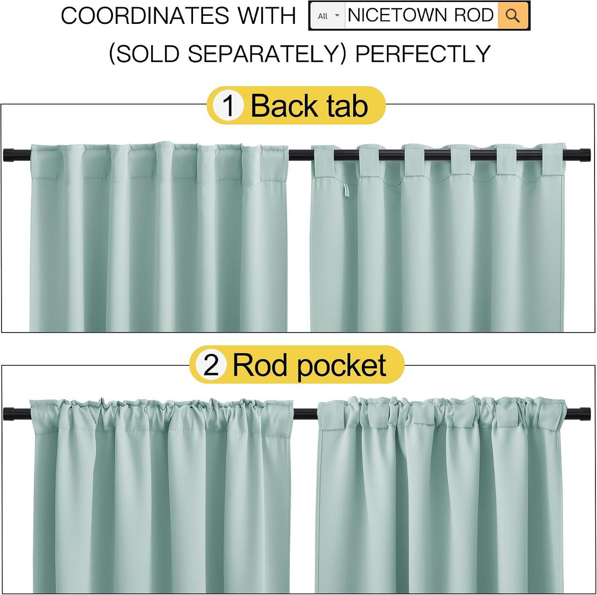 50"L x 42"W polyester curtains in Aqua Blue, alternate view 3