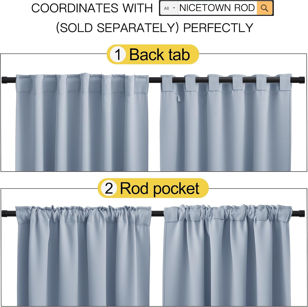 50"L x 42"W polyester curtains in Vintage Blue, alternate view 3