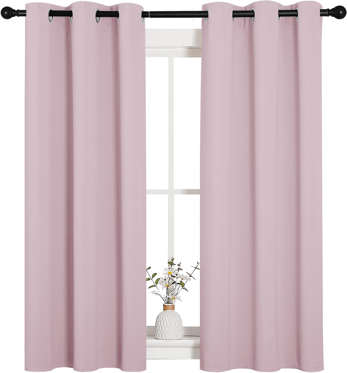 54"L x 34"W polyester curtains in Baby Pink, alternate view 4
