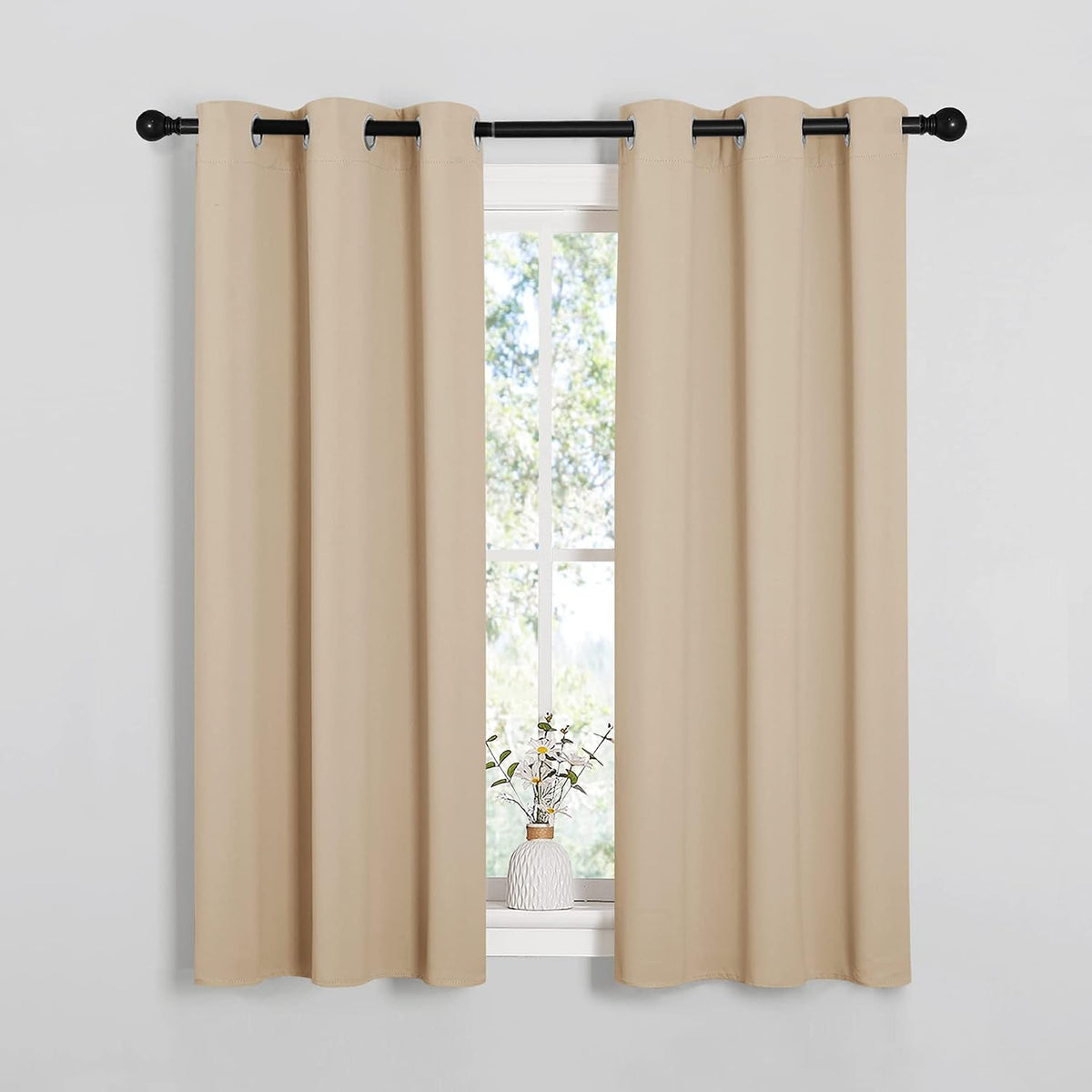 54"L x 34"W polyester curtains in Biscotti Beige, alternate view 2