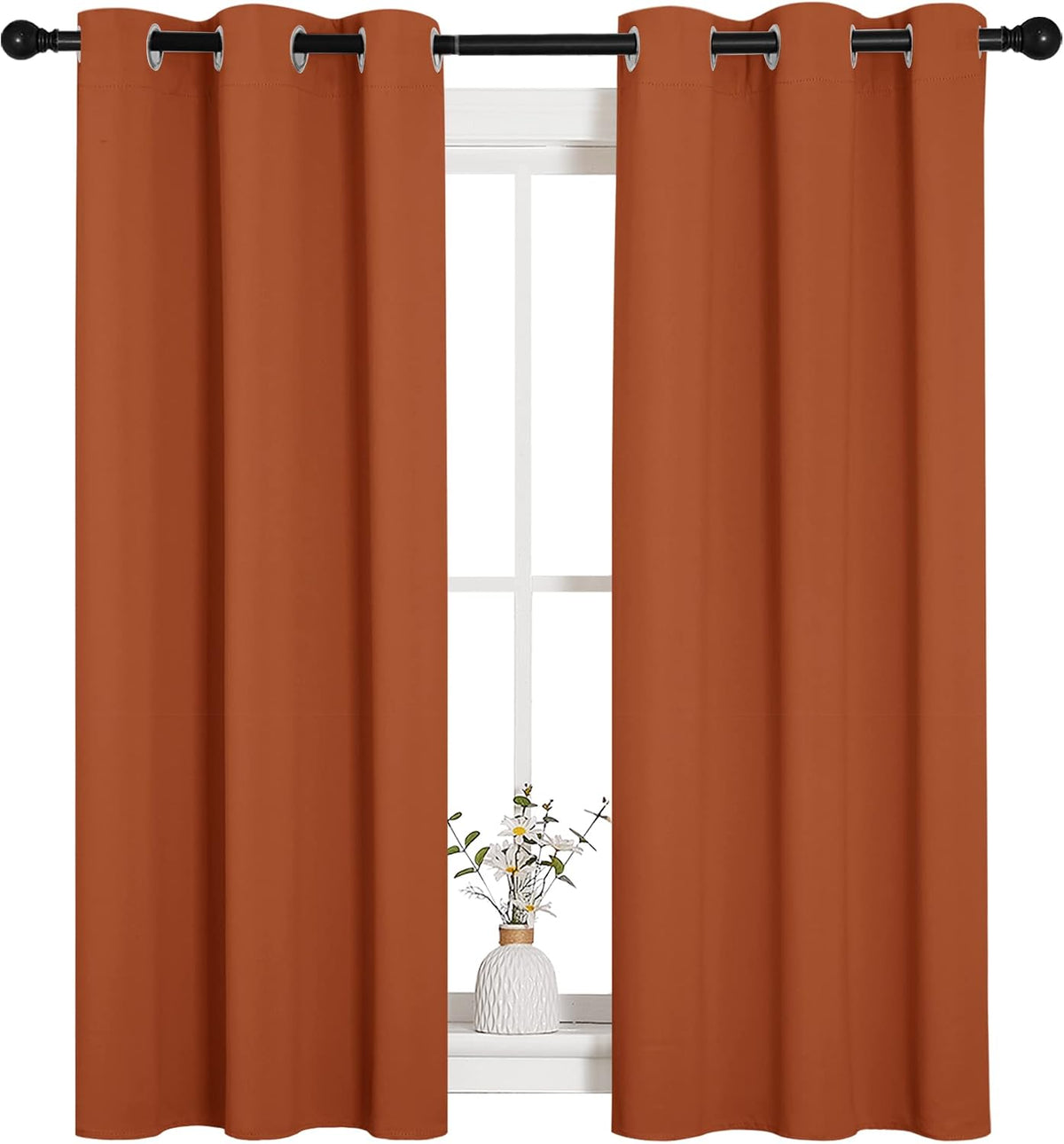 54"L x 34"W polyester curtains in Burnt Orange, alternate view 2