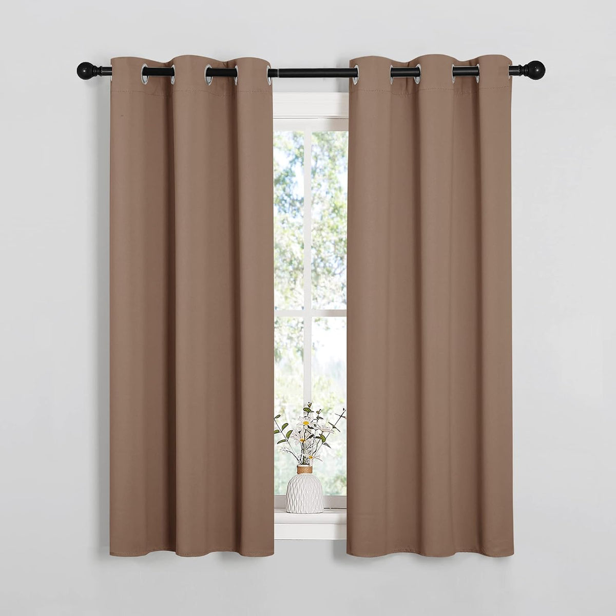 54"L x 34"W polyester curtains in Cappuccino, alternate view 2