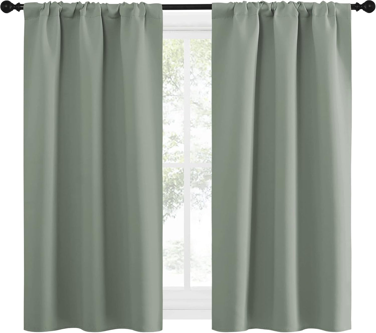54"L x 34"W polyester curtains in Greyish Green, alternate view 2