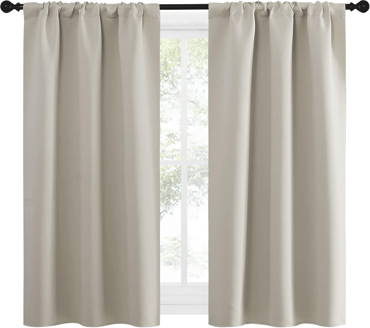 54"L x 34"W polyester curtains in Natural, alternate view 2