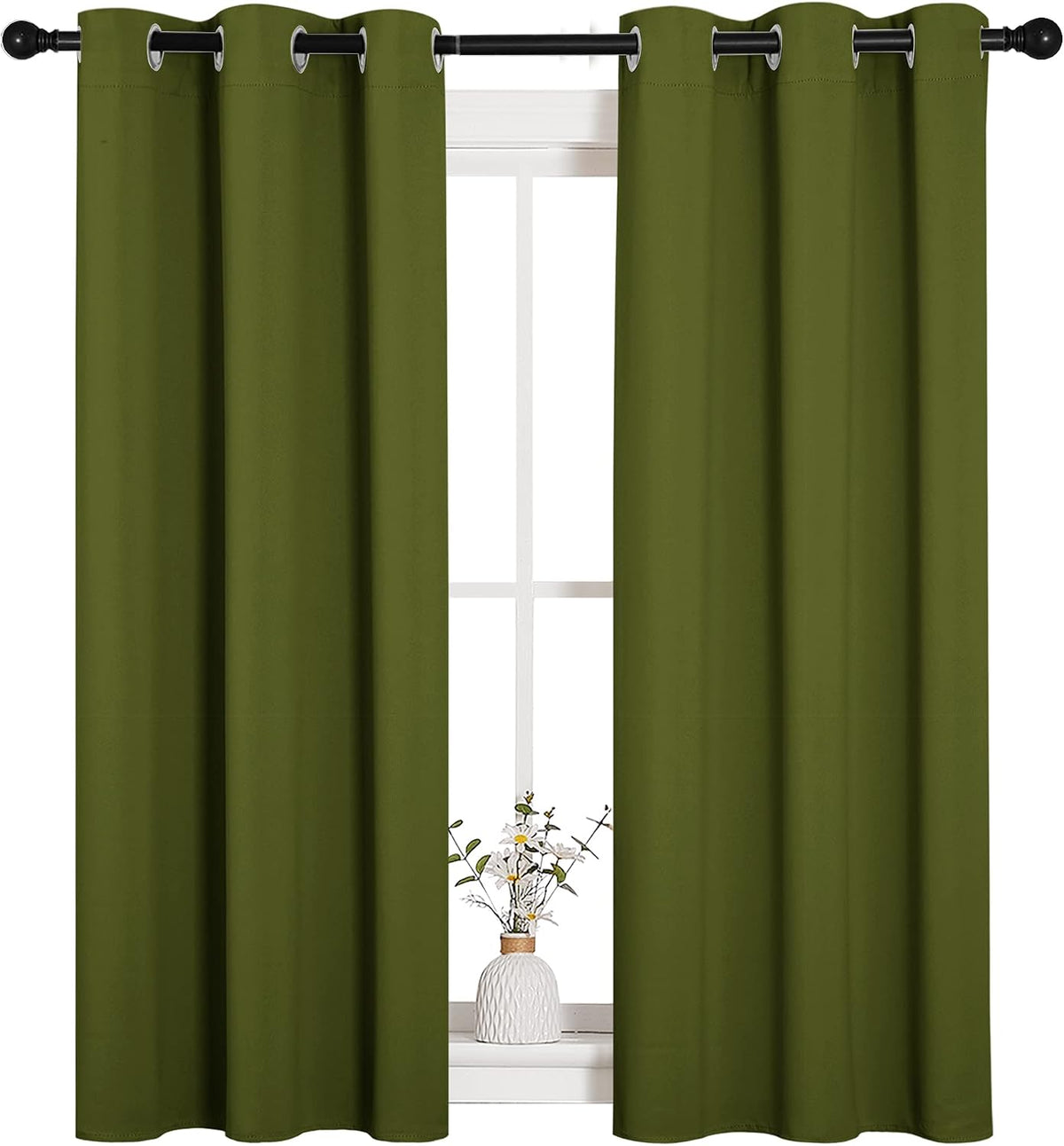 54"L x 34"W polyester curtains in Olive, alternate view 4