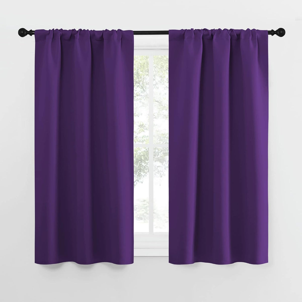 54"L x 34"W polyester curtains in Royal Purple