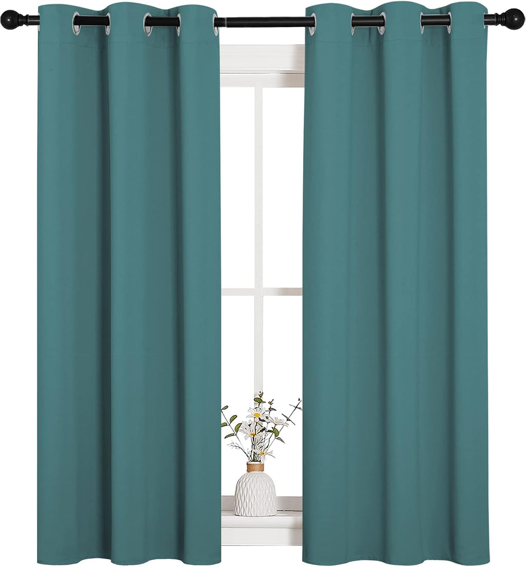 54"L x 34"W polyester curtains in Sea Teal, alternate view 2