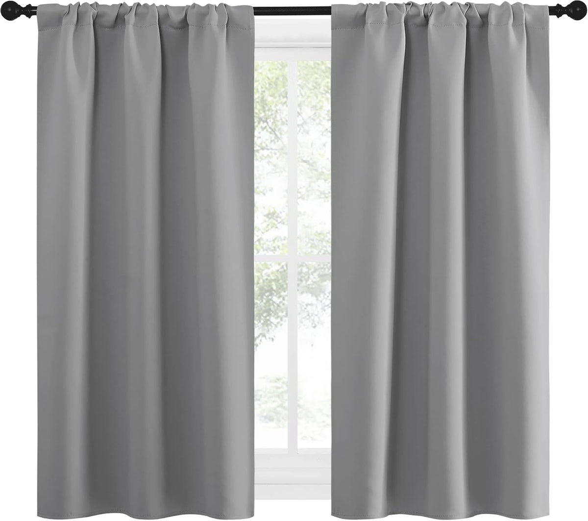 54"L x 34"W polyester curtains in Silver Grey, alternate view 2