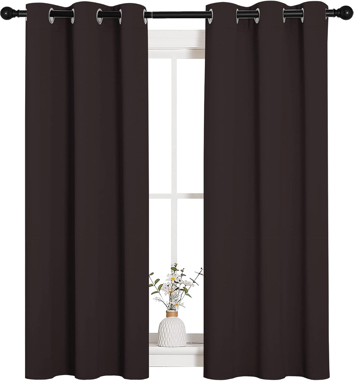 54"L x 34"W polyester curtains in Toffee Brown, alternate view 4