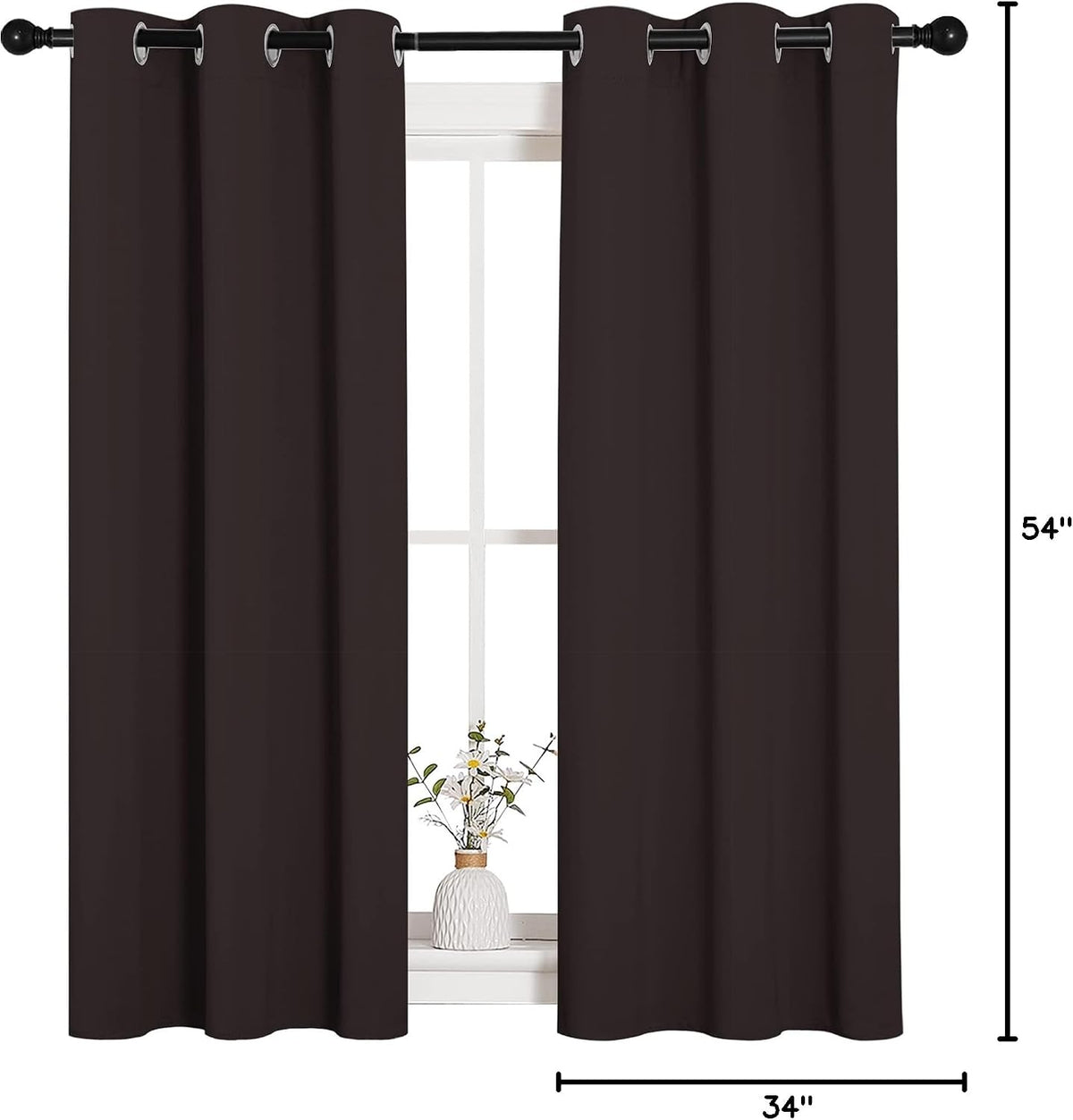 54"L x 34"W polyester curtains in Toffee Brown, alternate view 8