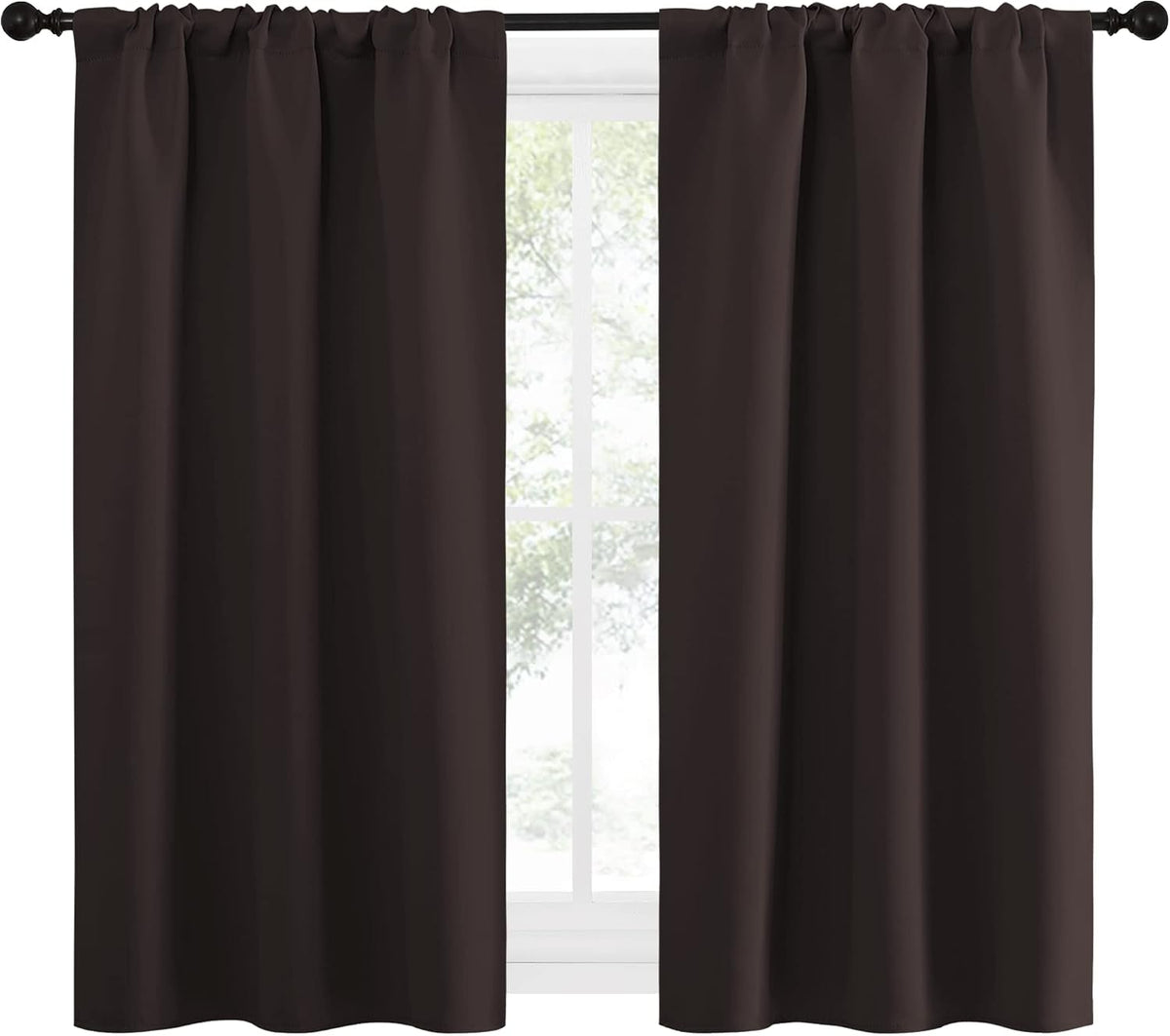 54"L x 34"W polyester curtains in Toffee Brown, alternate view 2
