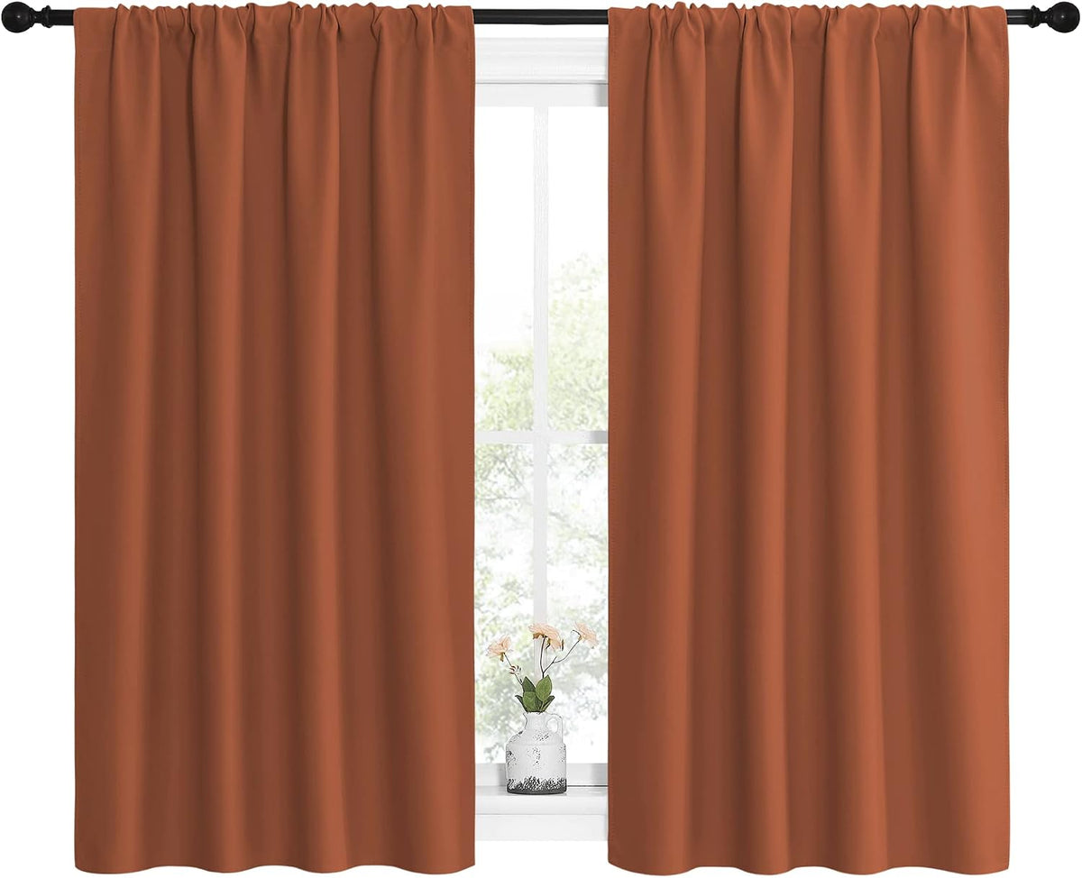 54"L x 42"W polyester curtains in Burnt Orange, alternate view 2