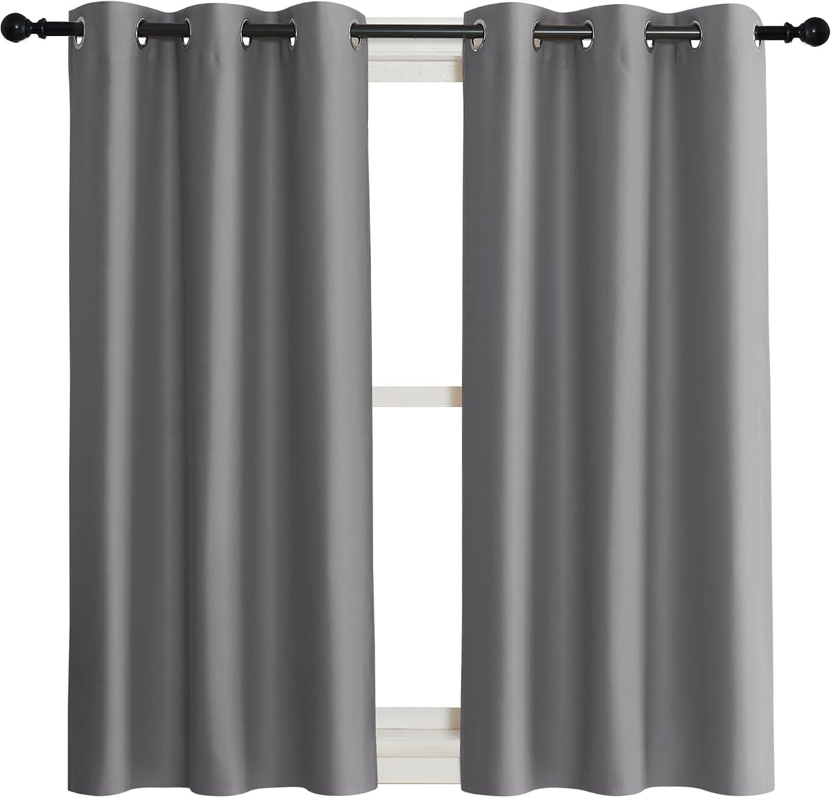 54"L x 42"W polyester curtains in Grey