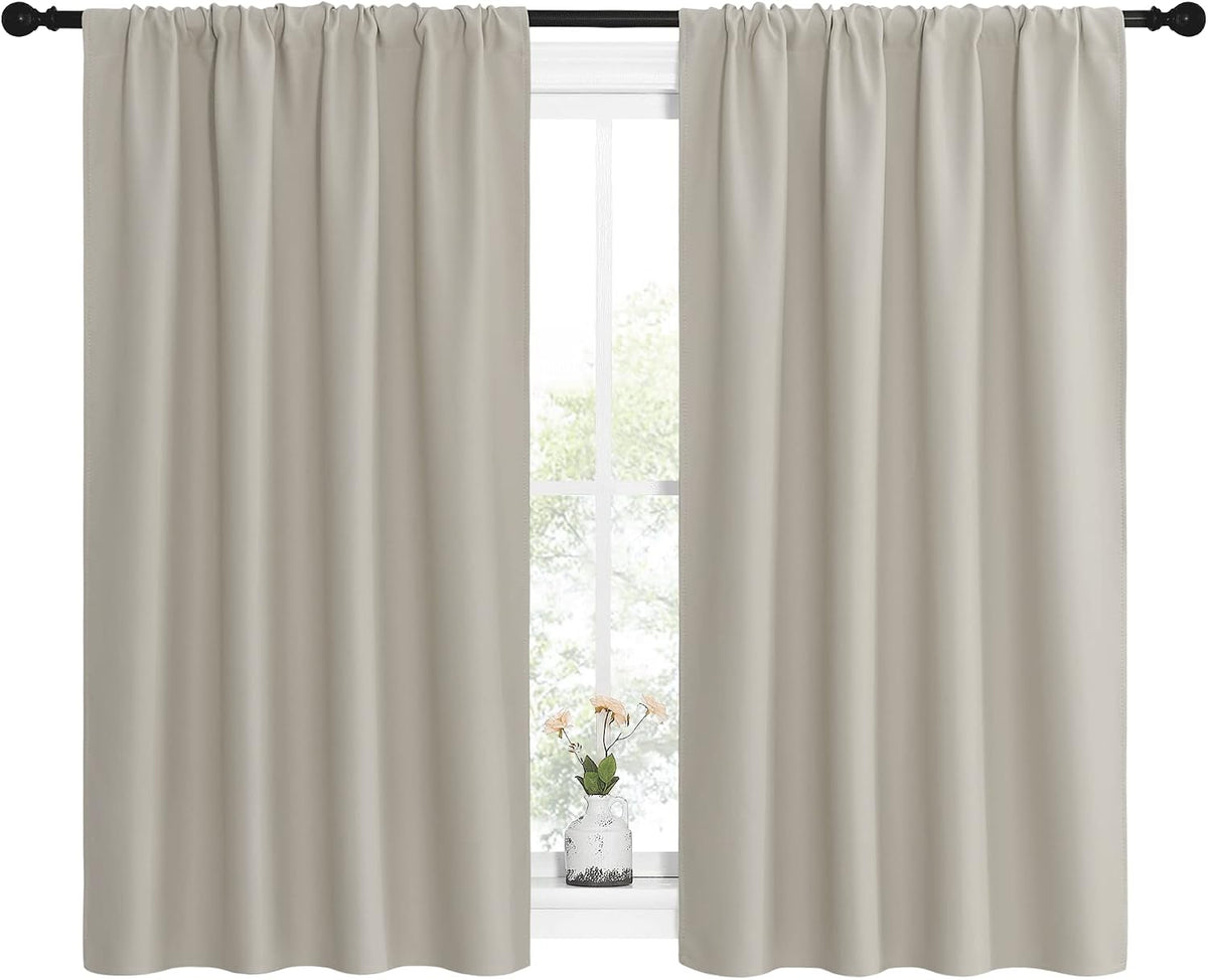 54"L x 42"W polyester curtains in Natural, alternate view 2