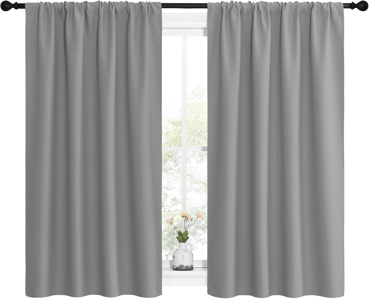 54"L x 42"W polyester curtains in Silver Grey, alternate view 2