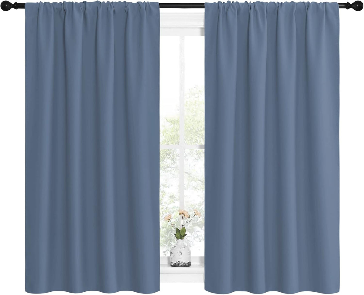 54"L x 42"W polyester curtains in Stone Blue, alternate view 2