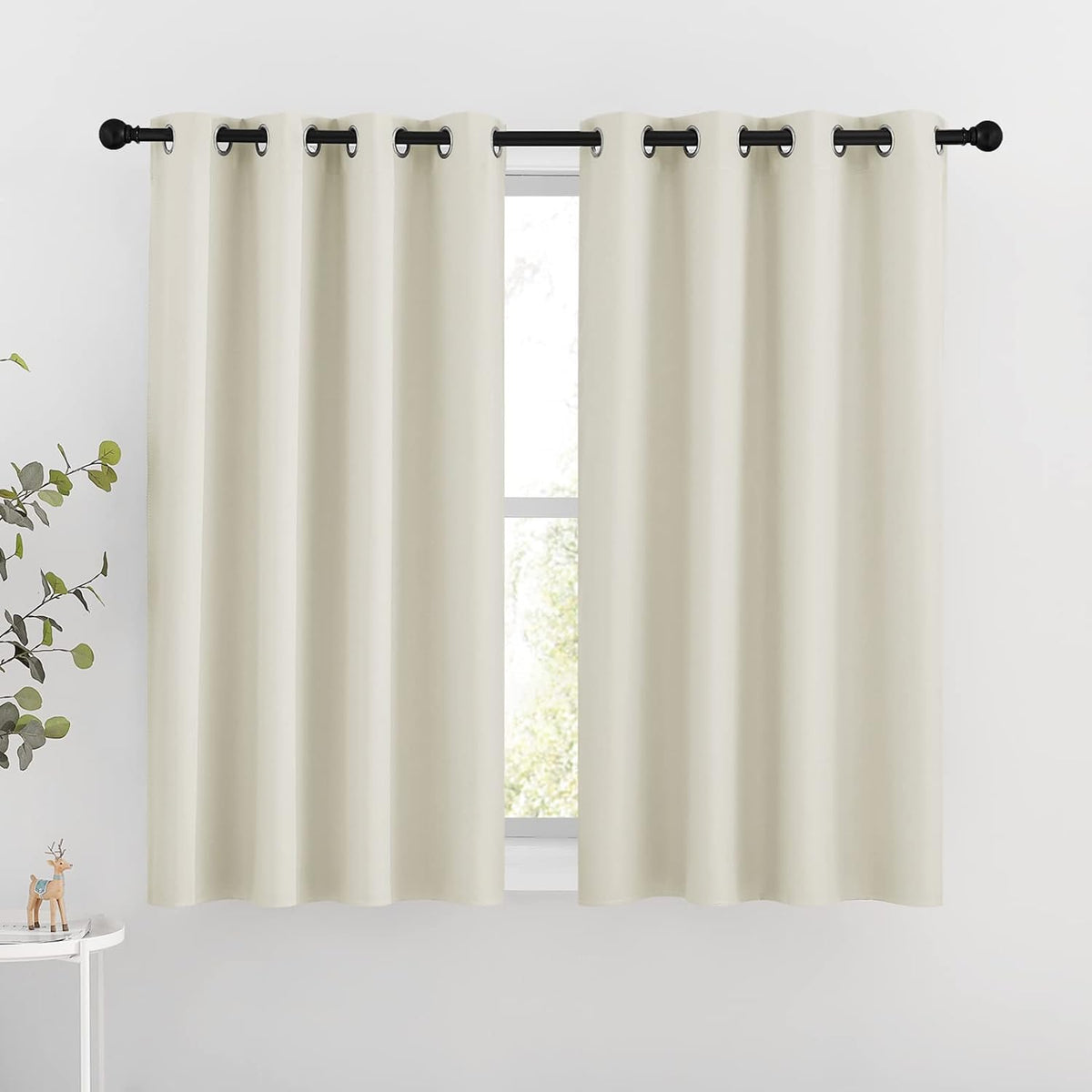 54"L x 46"W fabric curtains in Beige