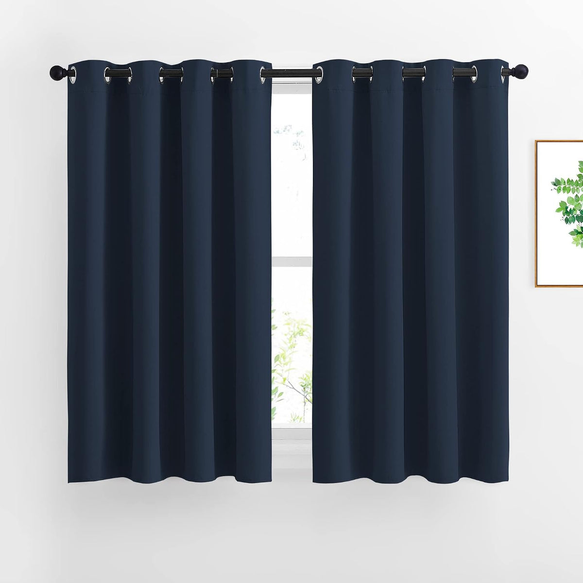 54"L x 52"W fabric curtains in Navy