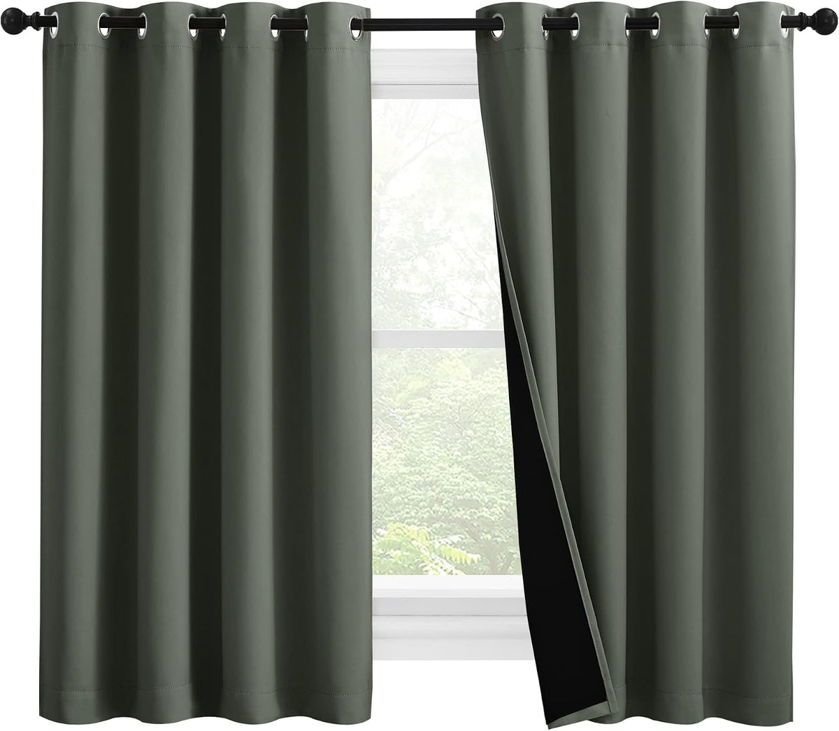 57"L x 55"W polyester curtains