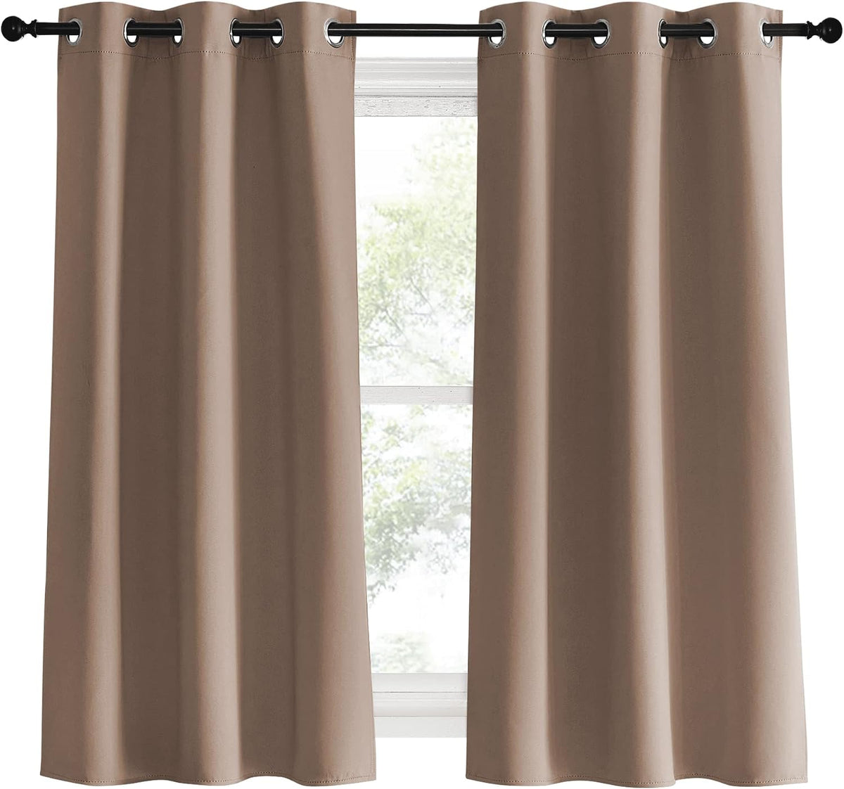 60"L x 34"W polyester curtains in Cappuccino, alternate view 2