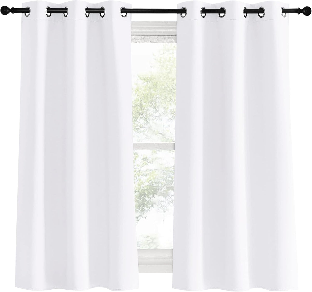 60"L x 34"W polyester curtains in Pure White, alternate view 2
