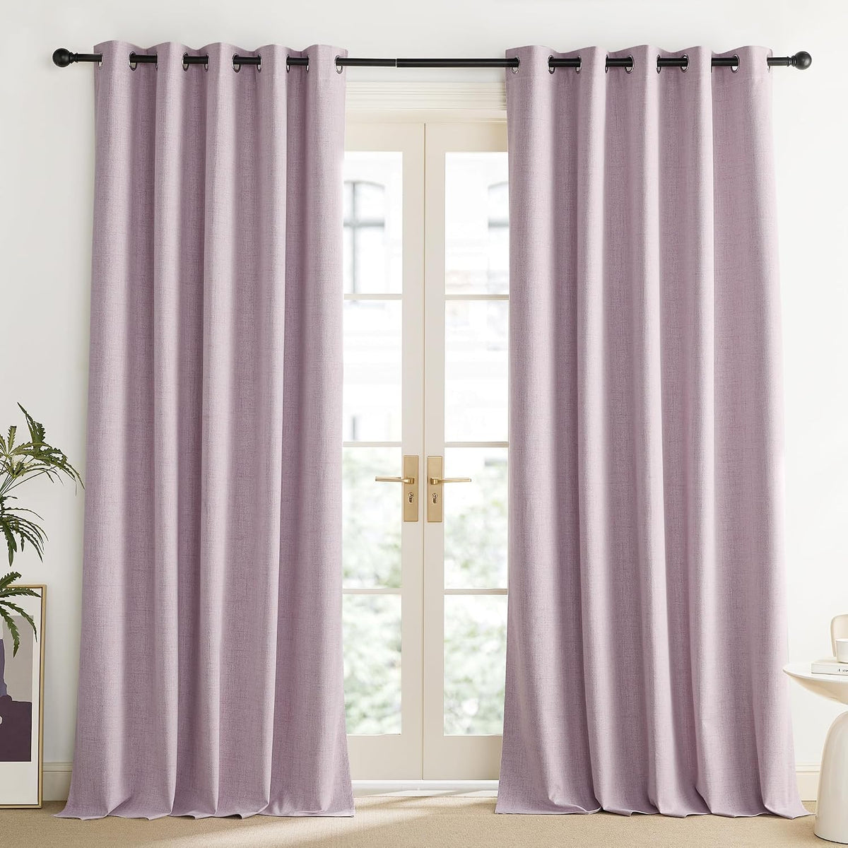 62"W x 120"L polyester curtains in Pink, alternate view 2