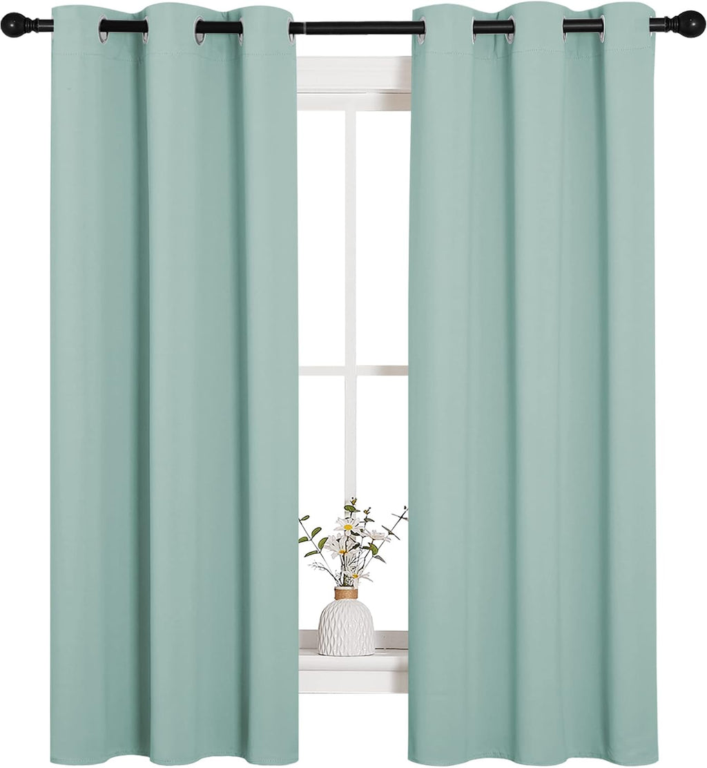 63"L x 34"W polyester curtains in Aqua, alternate view 2