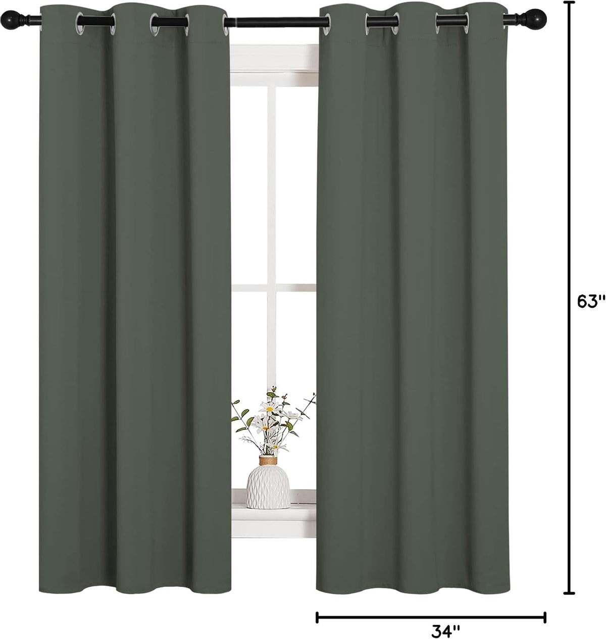 63"L x 34"W polyester curtains, alternate view 10