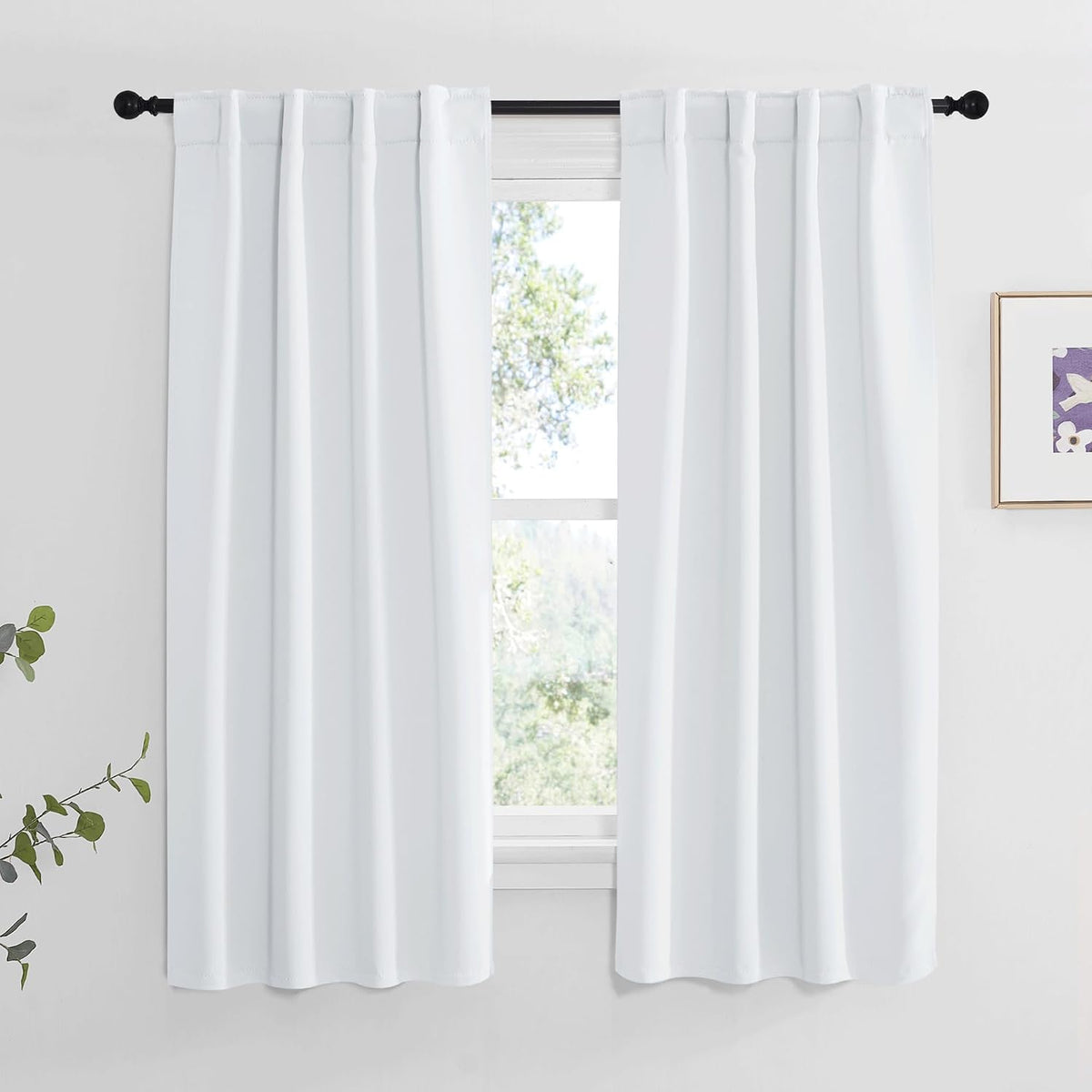 63"L x 34"W polyester curtains in Cloud Grey