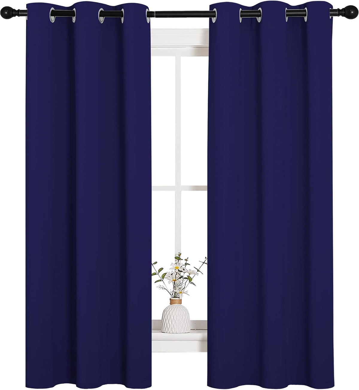 63"L x 34"W polyester curtains in Navy Blue, alternate view 4