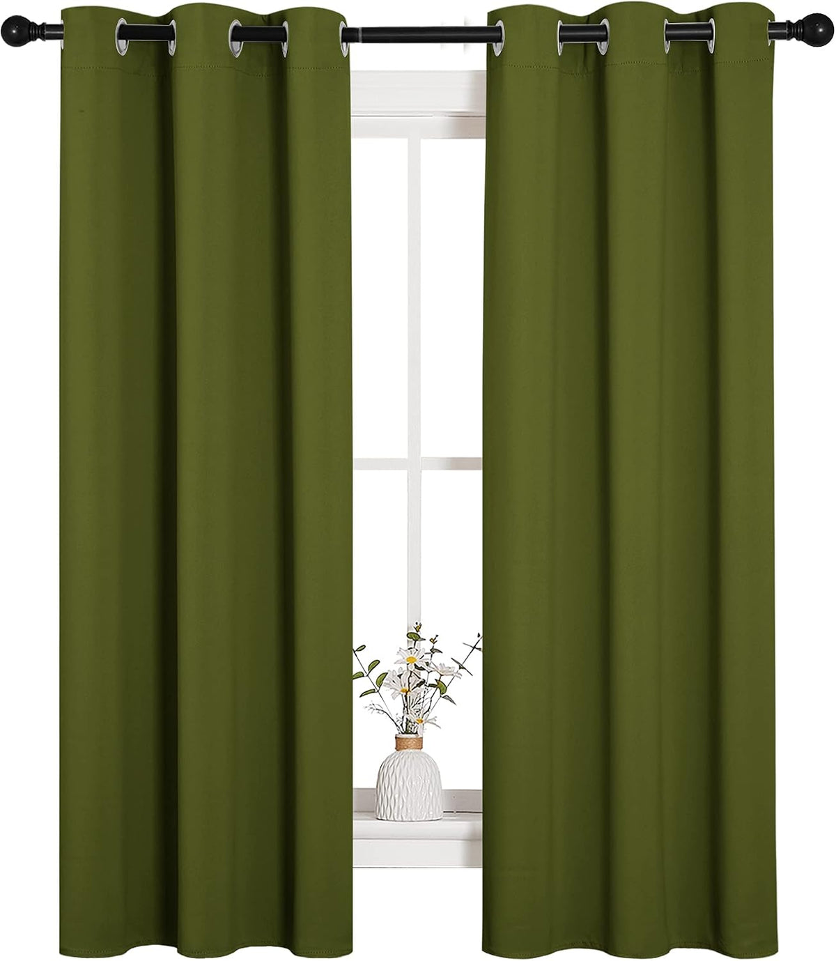 63"L x 34"W polyester curtains in Olive, alternate view 4