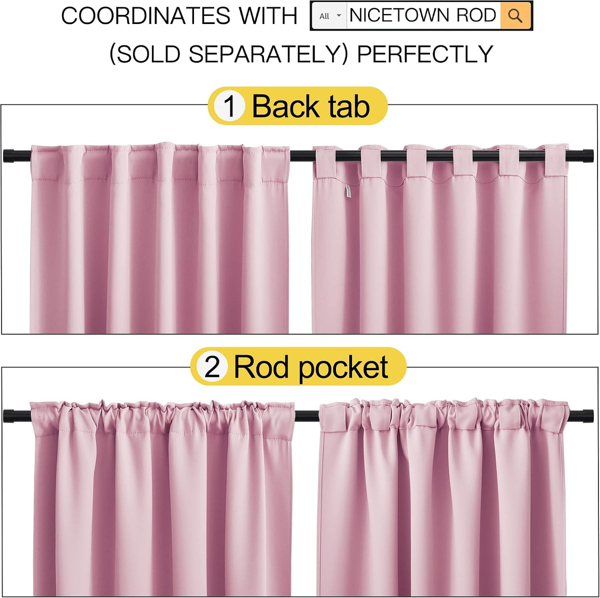 63"L x 34"W polyester curtains in Rouge Pink, alternate view 3