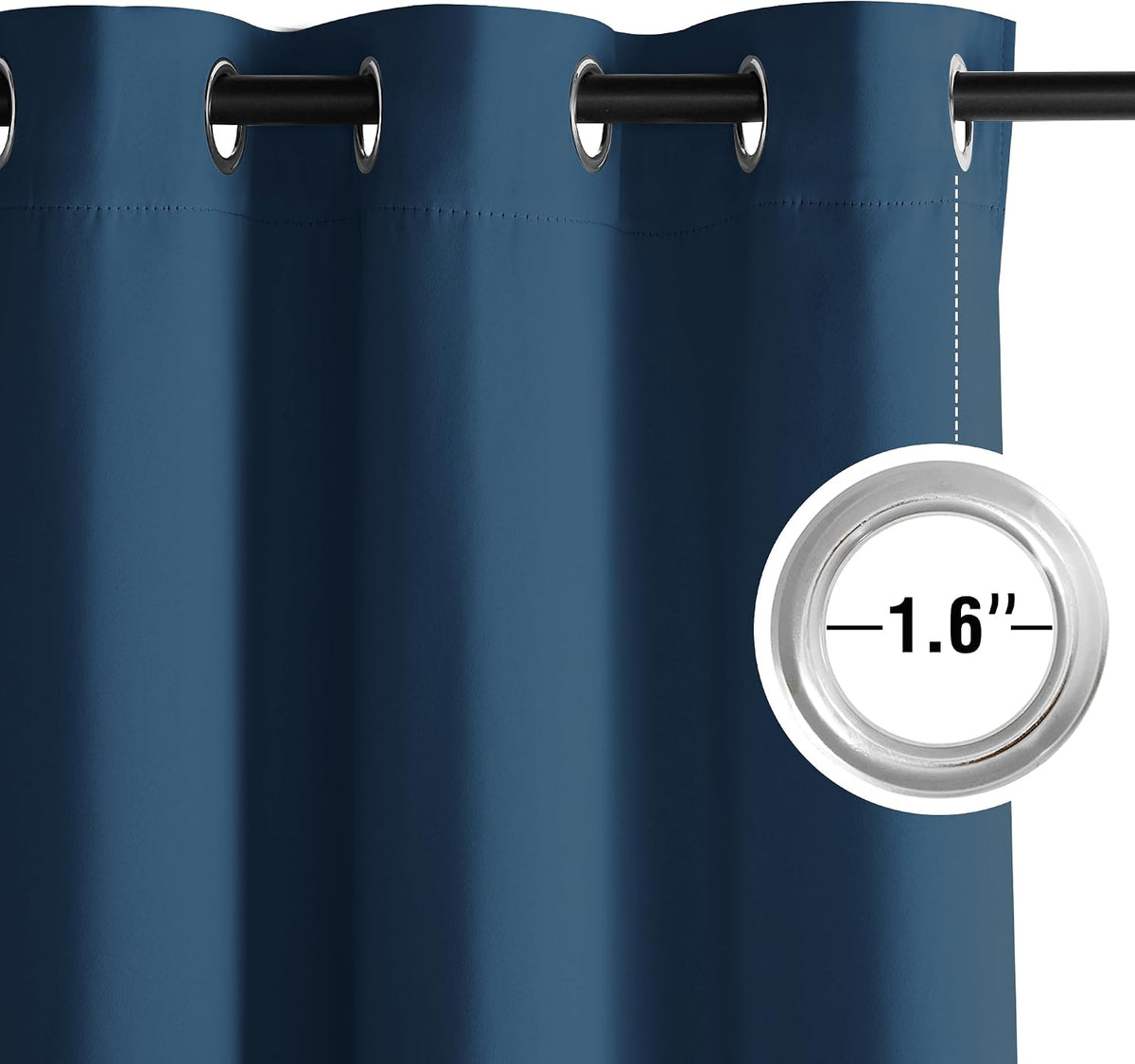 63"L x 40"W fabric curtains in Morrocan Blue, alternate view 3