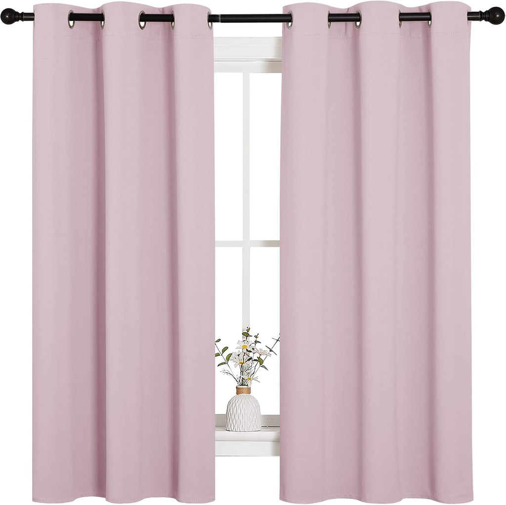 63"L x 42"W polyester curtains in Baby Pink