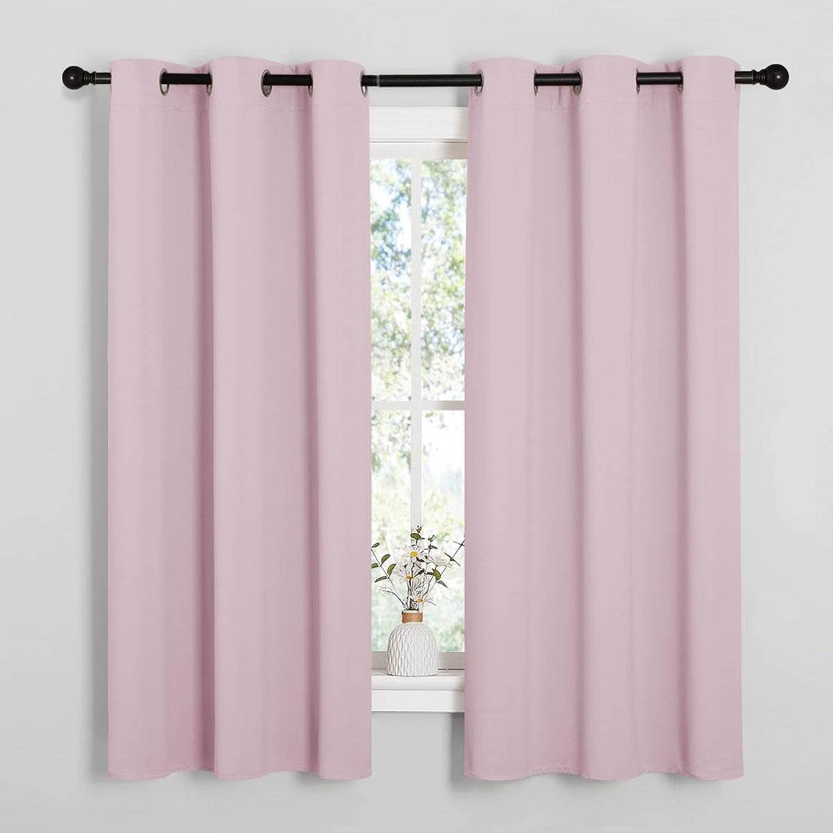63"L x 42"W polyester curtains in Baby Pink, alternate view 2