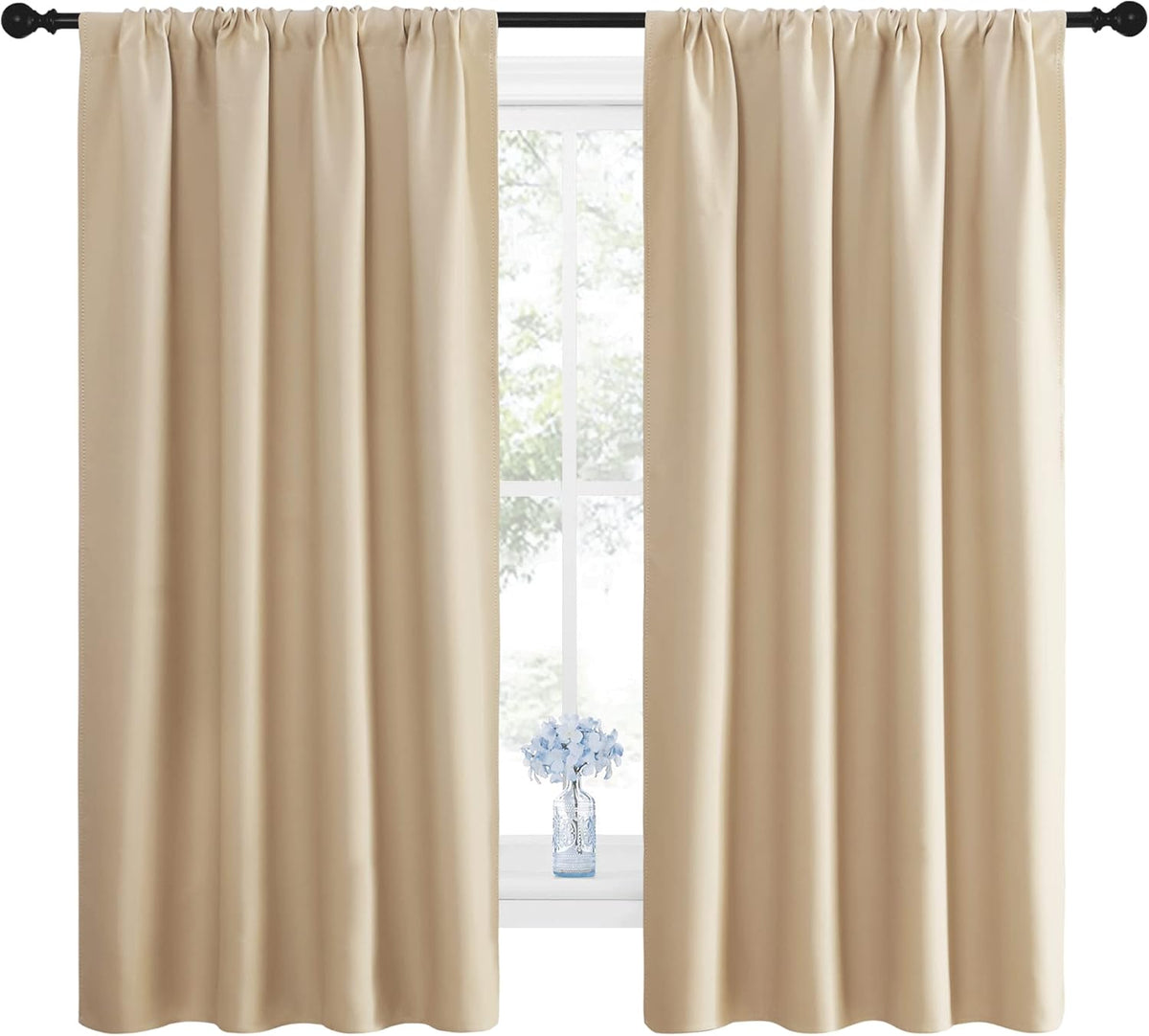 63"L x 42"W polyester curtains in Biscotti Beige, alternate view 2