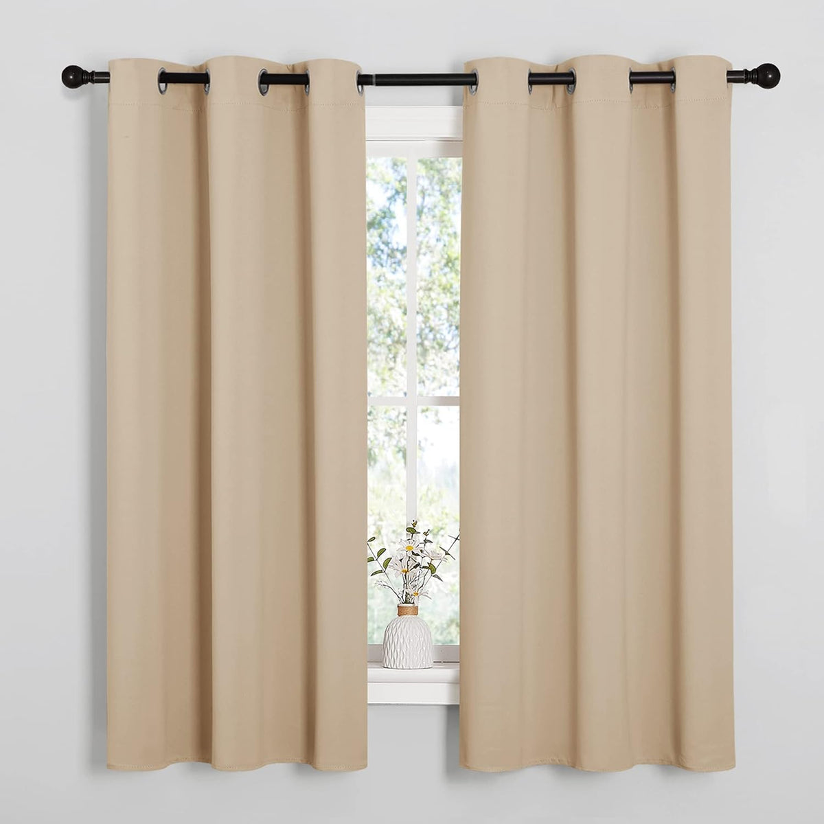 63"L x 42"W polyester curtains in Biscotti Beige, alternate view 2