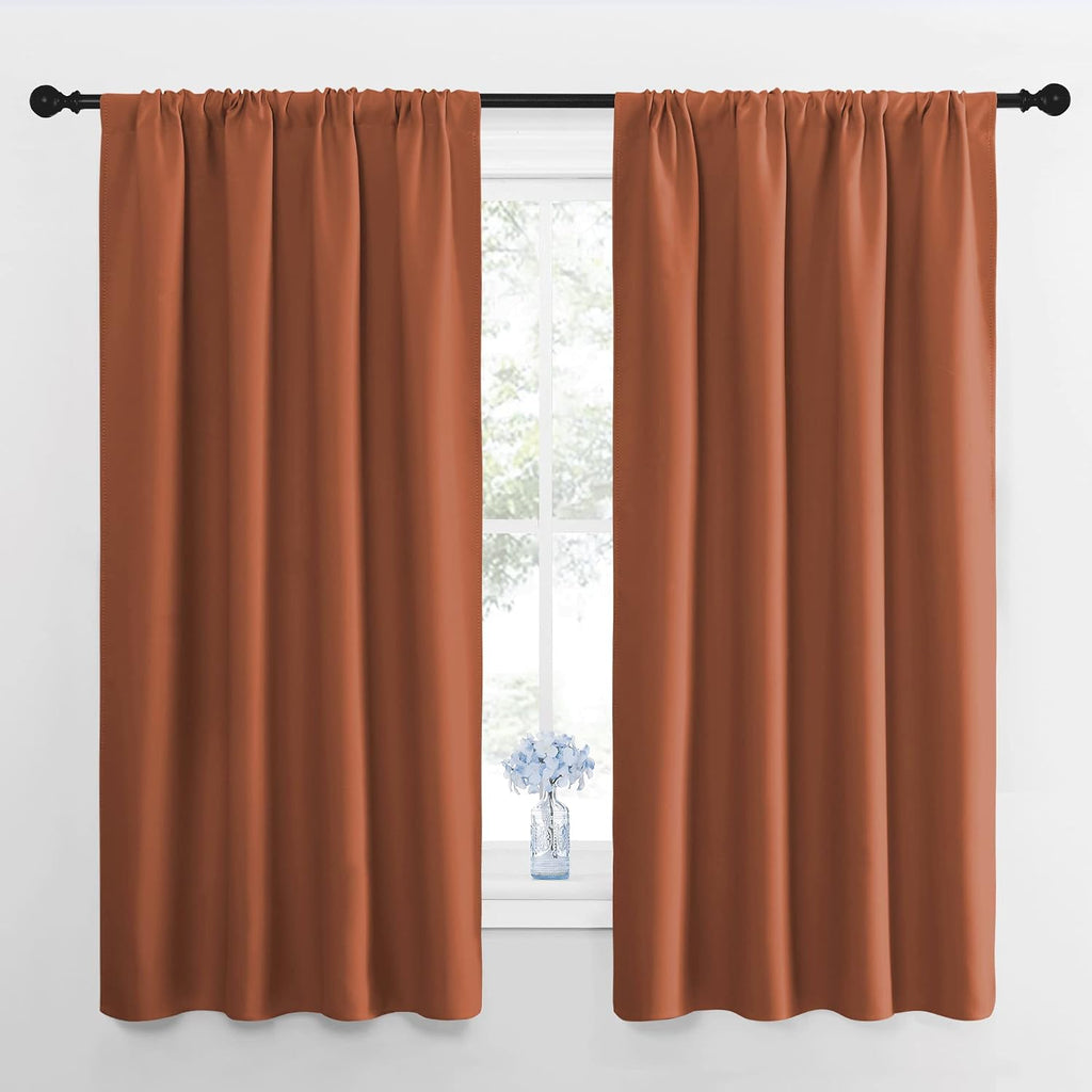 63"L x 42"W polyester curtains in Burnt Orange