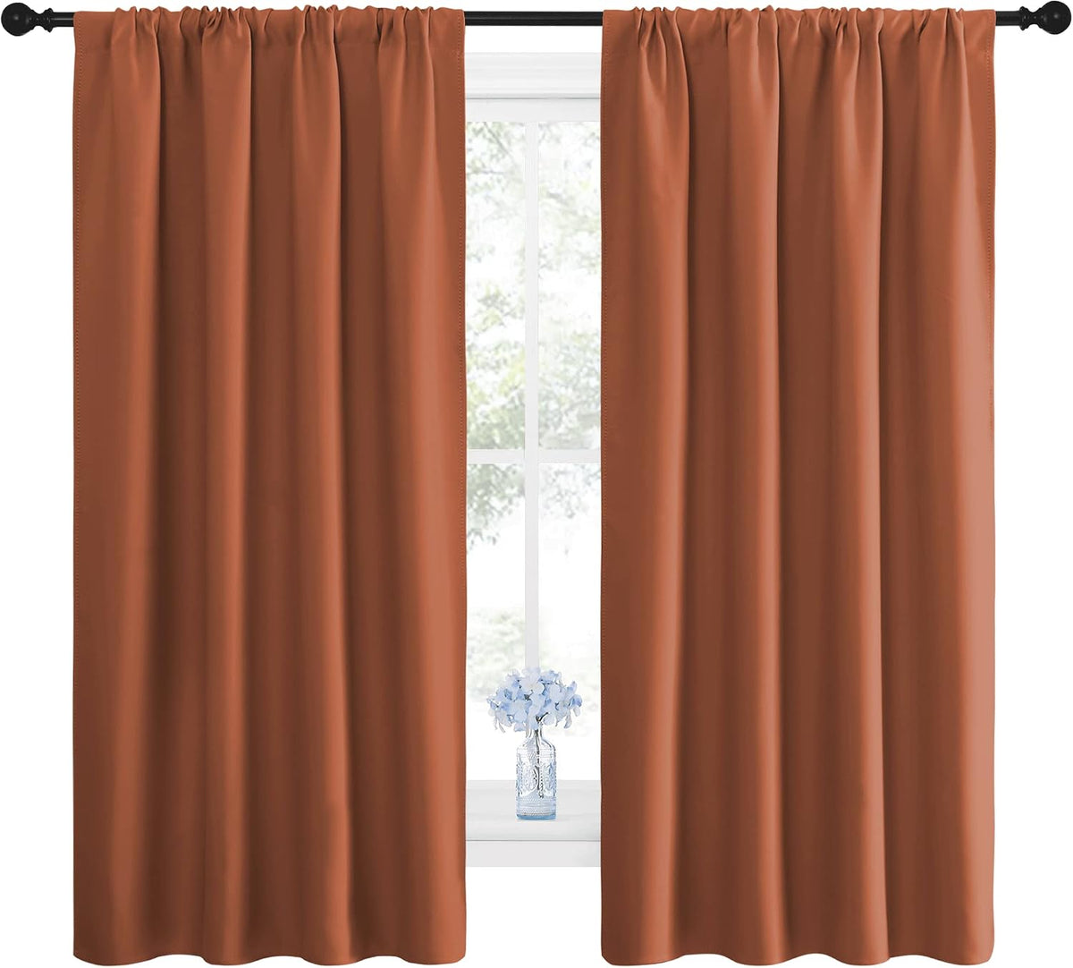 63"L x 42"W polyester curtains in Burnt Orange, alternate view 2
