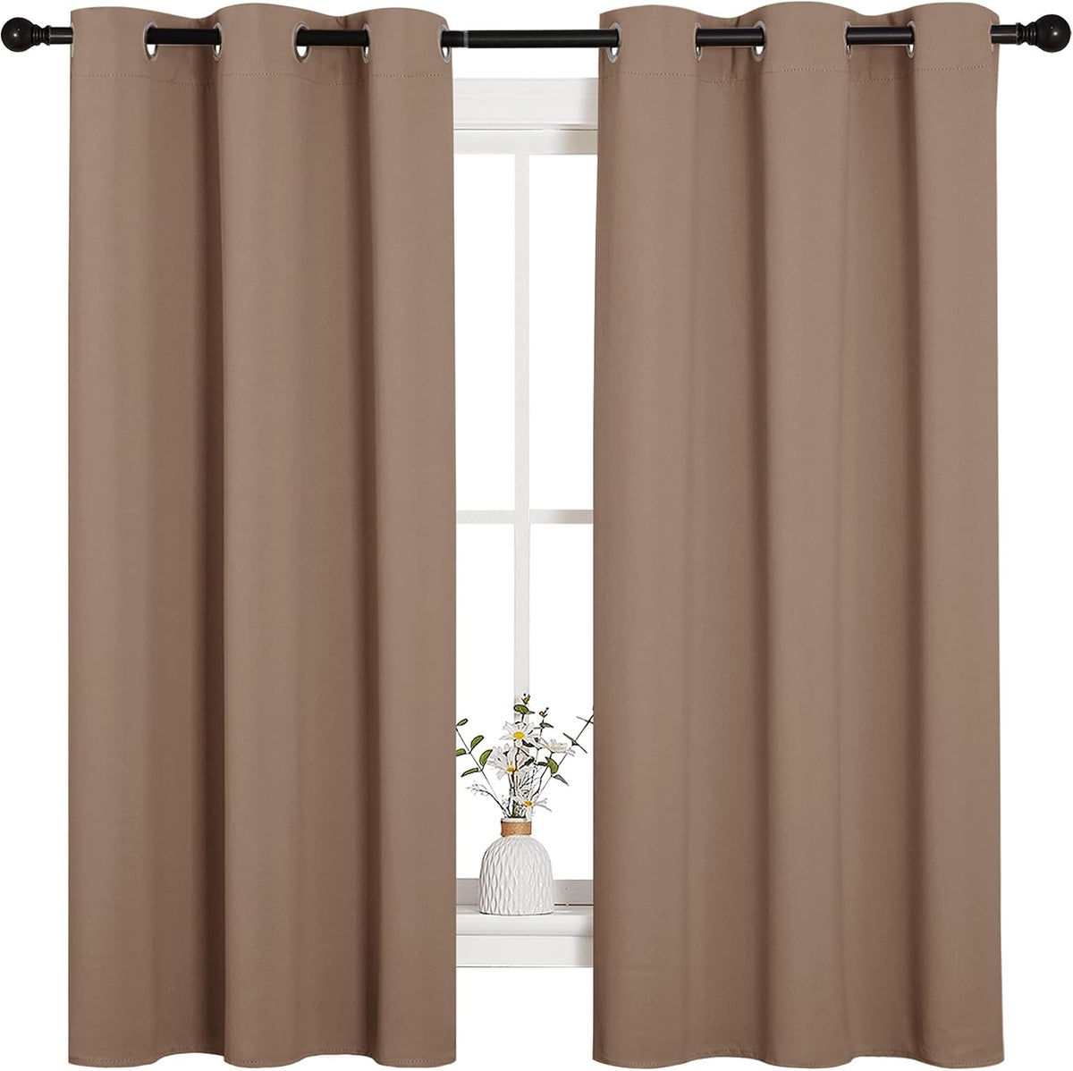63"L x 42"W polyester curtains in Cappuccino, alternate view 2
